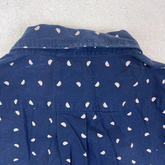 Men's Short Sleeve Button Up Shirt‎ XXL ROWM Navy Blue with Little Watermelons - Picture 9 of 9